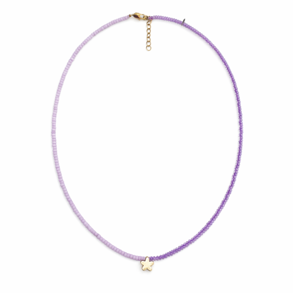 چوکر مهره ای گل نیلا یاسی - Image 2