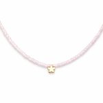 چوکر مهره ای گل نیلا صورتی