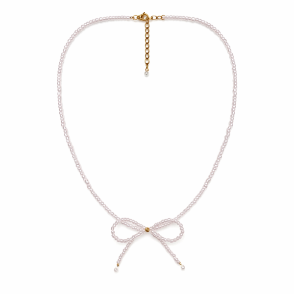 چوکر مهره ای پاپیون صورتی - Image 2