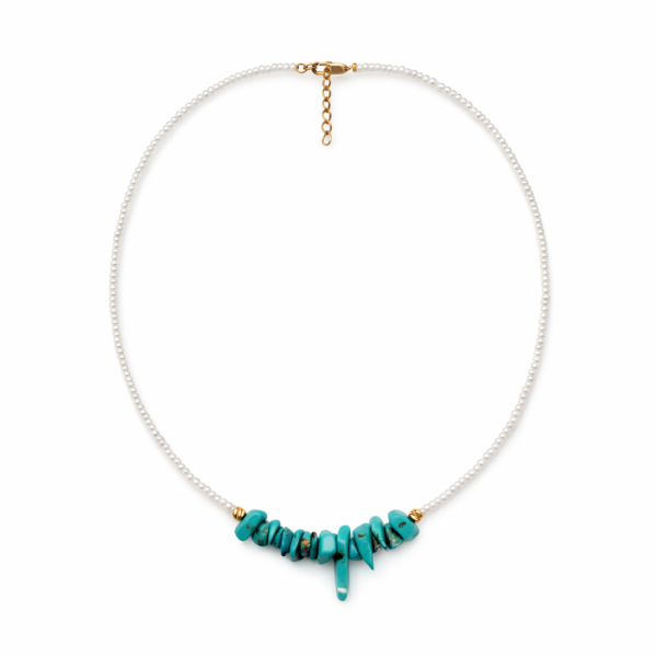 چوکر مهره ای گوی و سنگ فیروزه - Image 2