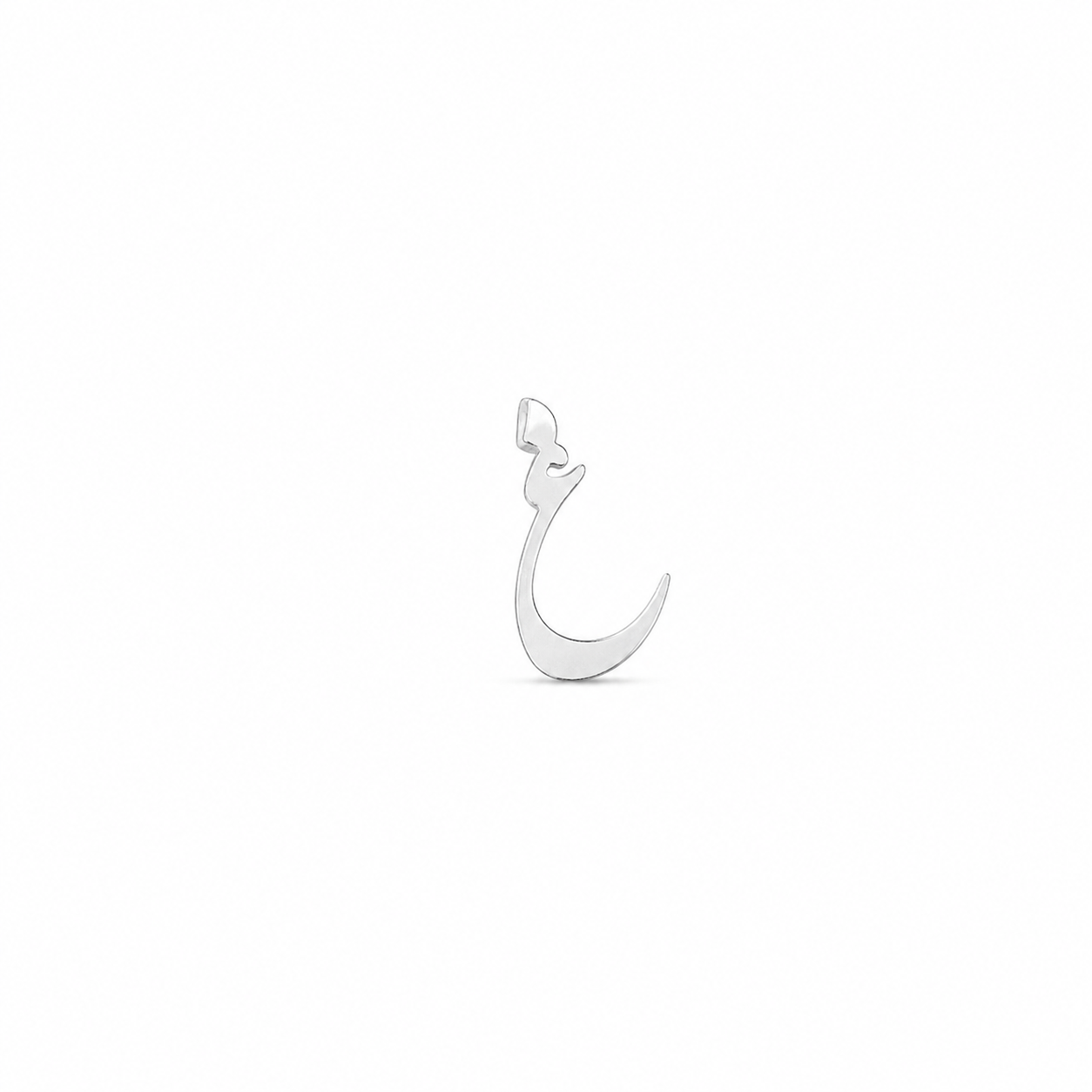 57772639-130E-434D-8858-E3BA60DB566A پلاک طلا سفید حرف غ - Image 1