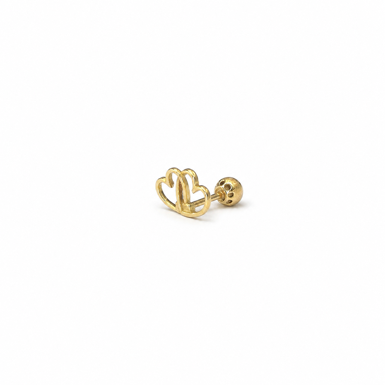 BE7BE345-810D-496E-8FF2-F3A999A4B691 پیرسینگ طلای گوش طرح قلب - Image 1