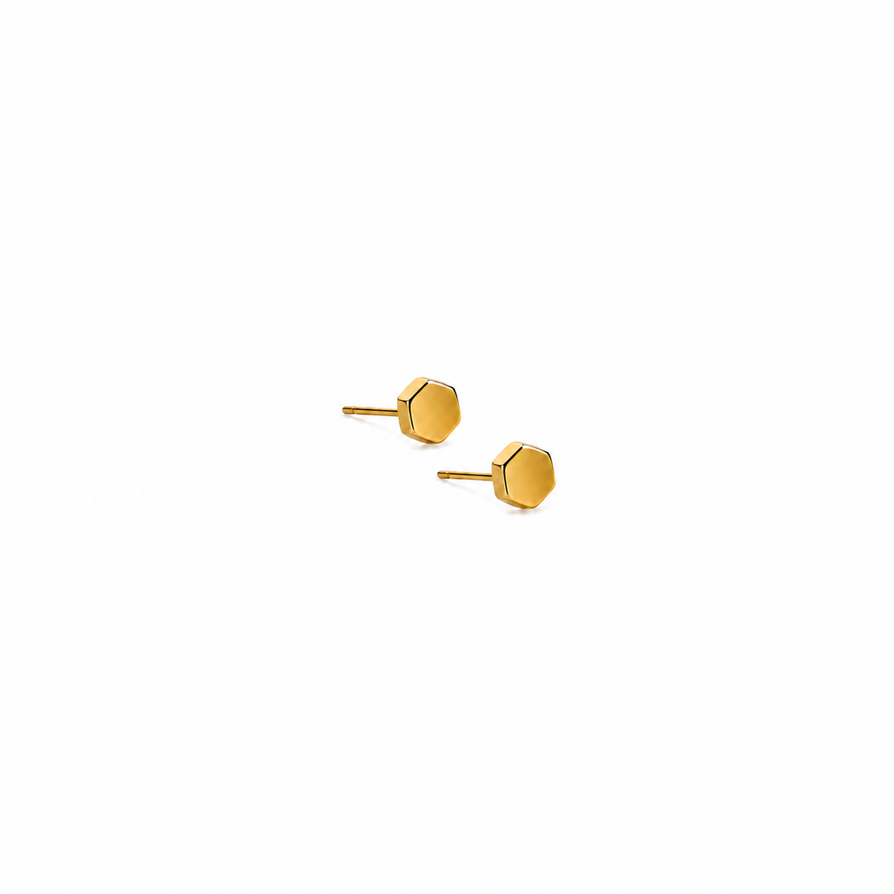 EBD976E5-14C5-4B9B-8E55-0C744606F4B5 گوشواره میخی طلا هندسی شش ضلعی - Image 1